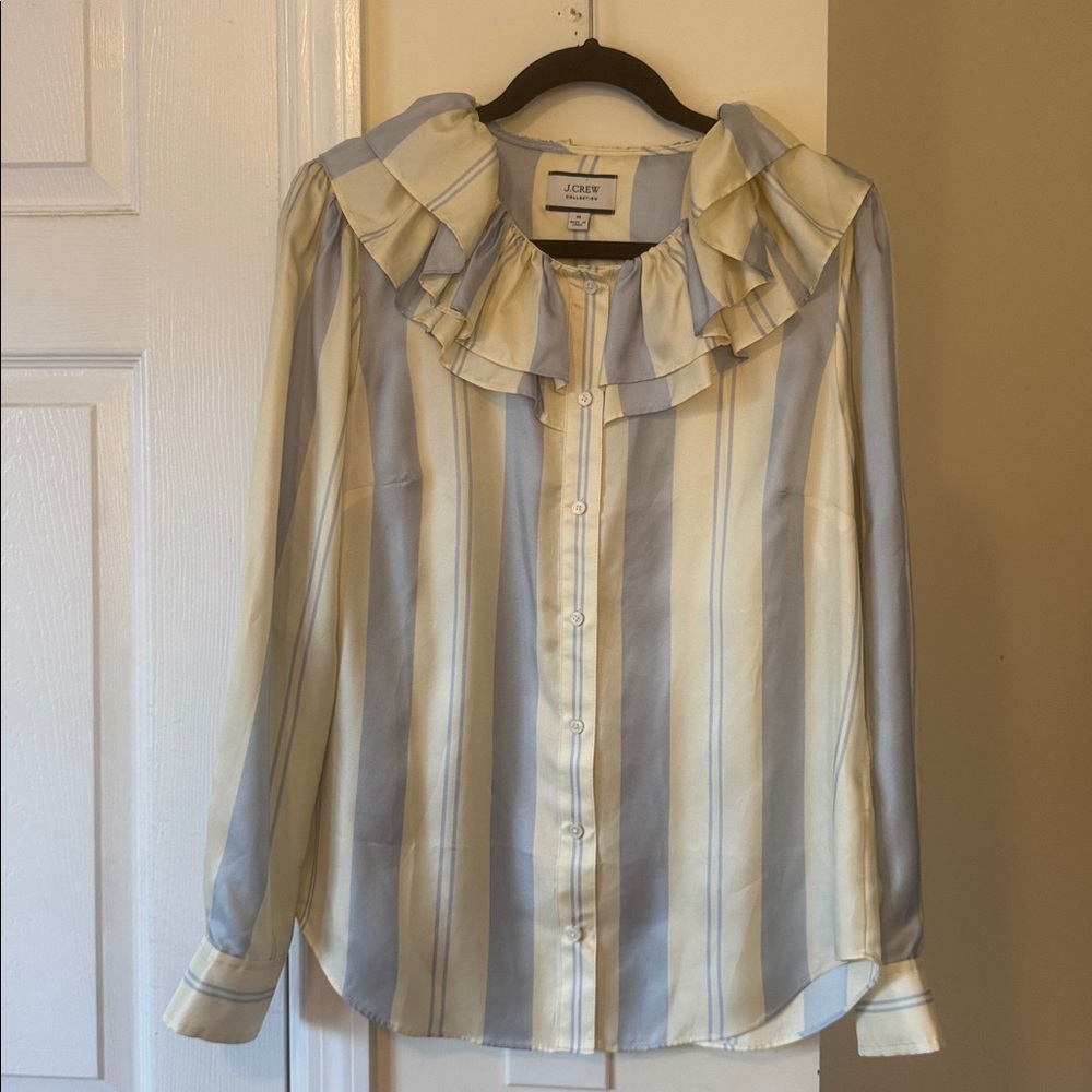 J crew collection ruffle silk blouse - Picture 2 of 8